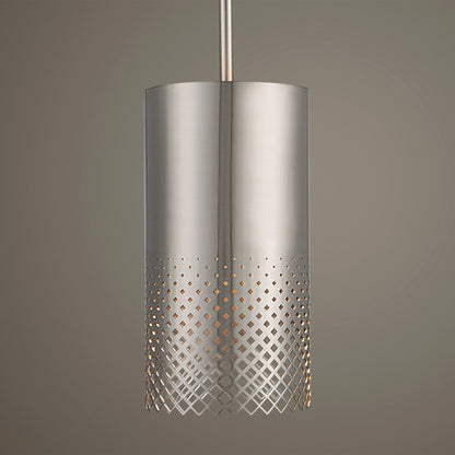 Manheim 1 Light Pendant by Uttermost in satin nickel. Made from iron in a modern style.