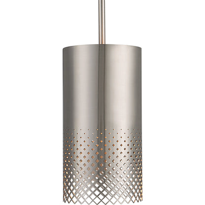 Manheim 1 Light Pendant by Uttermost in satin nickel. Made from iron in a modern style.