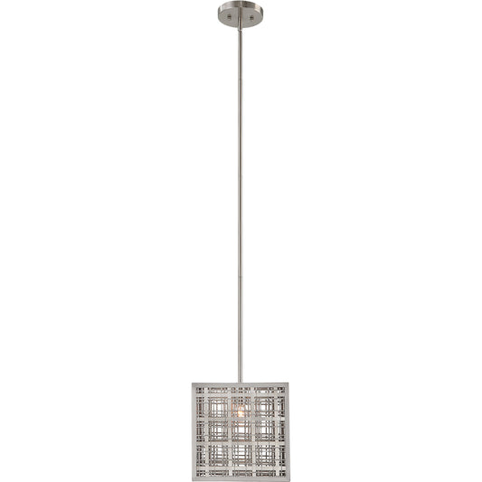 Pendleton 1 Light Pendant by Uttermost in satin nickel. Made from iron in a modern style.