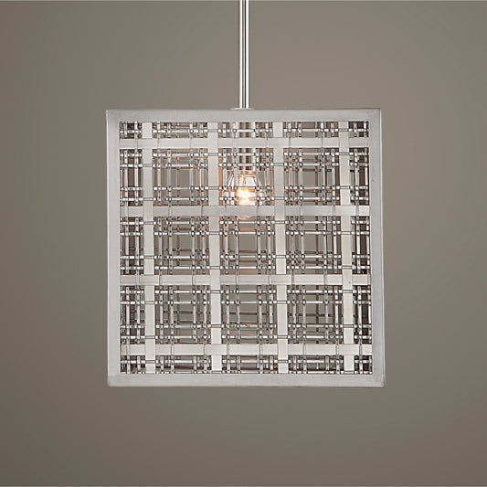 Pendleton 1 Light Pendant by Uttermost in satin nickel. Made from iron in a modern style.