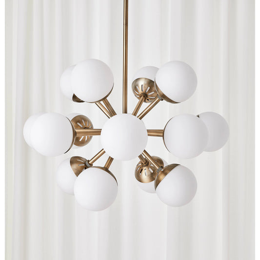 Droplet 16 Light Chandelier by Uttermost in brass. Made from steel, glass in a modern style.