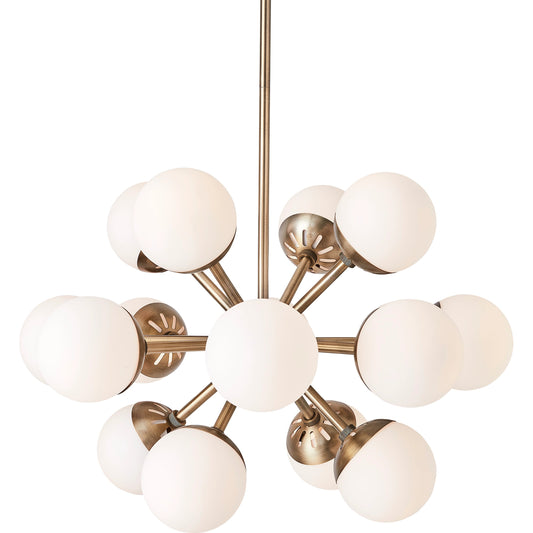 Droplet 16 Light Chandelier by Uttermost in brass. Made from steel, glass in a modern style.
