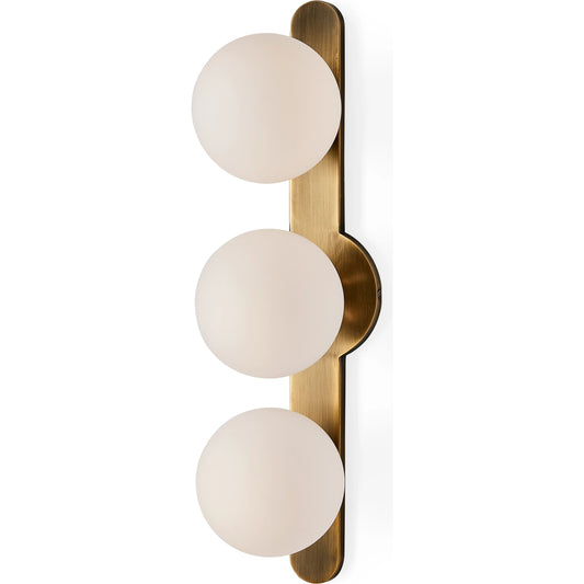 Droplet 3 Light Sconce by Uttermost in brass. Made from steel, glass in a modern style.