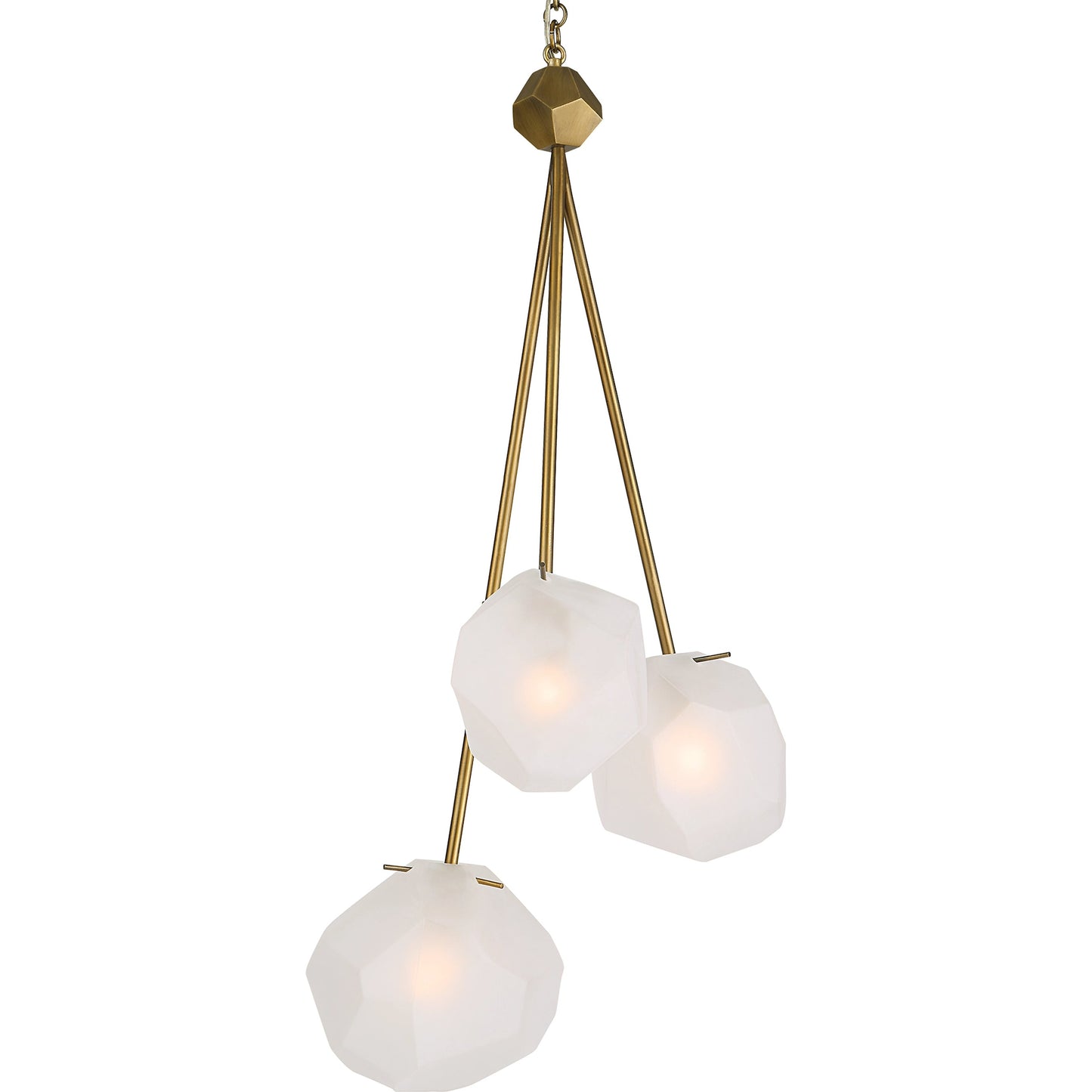 001 SI-1981272 | Primary Silo | Geodesic 3 Light Pendant by Uttermost in brass. Made from steel, glass in a modern style.