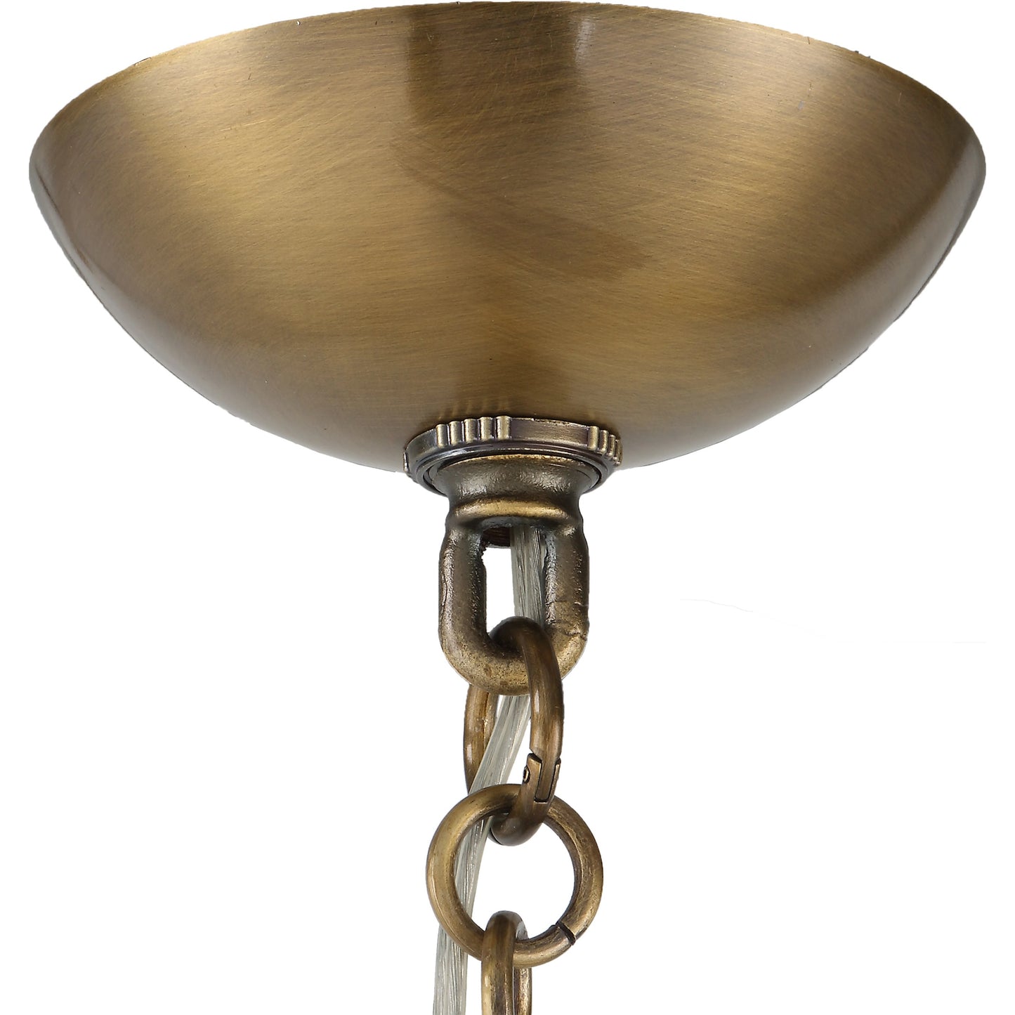 006 SI-1981272 | Closeup | Geodesic 3 Light Pendant by Uttermost in brass. Made from steel, glass in a modern style.