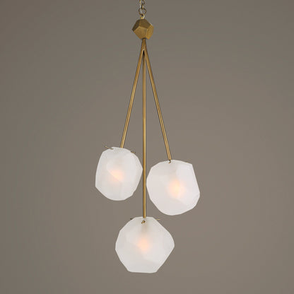 Geodesic 3 Light Pendant by Uttermost in brass. Made from steel, glass in a modern style.