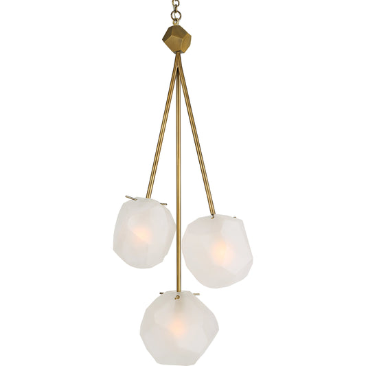 Geodesic 3 Light Pendant by Uttermost in brass. Made from steel, glass in a modern style.