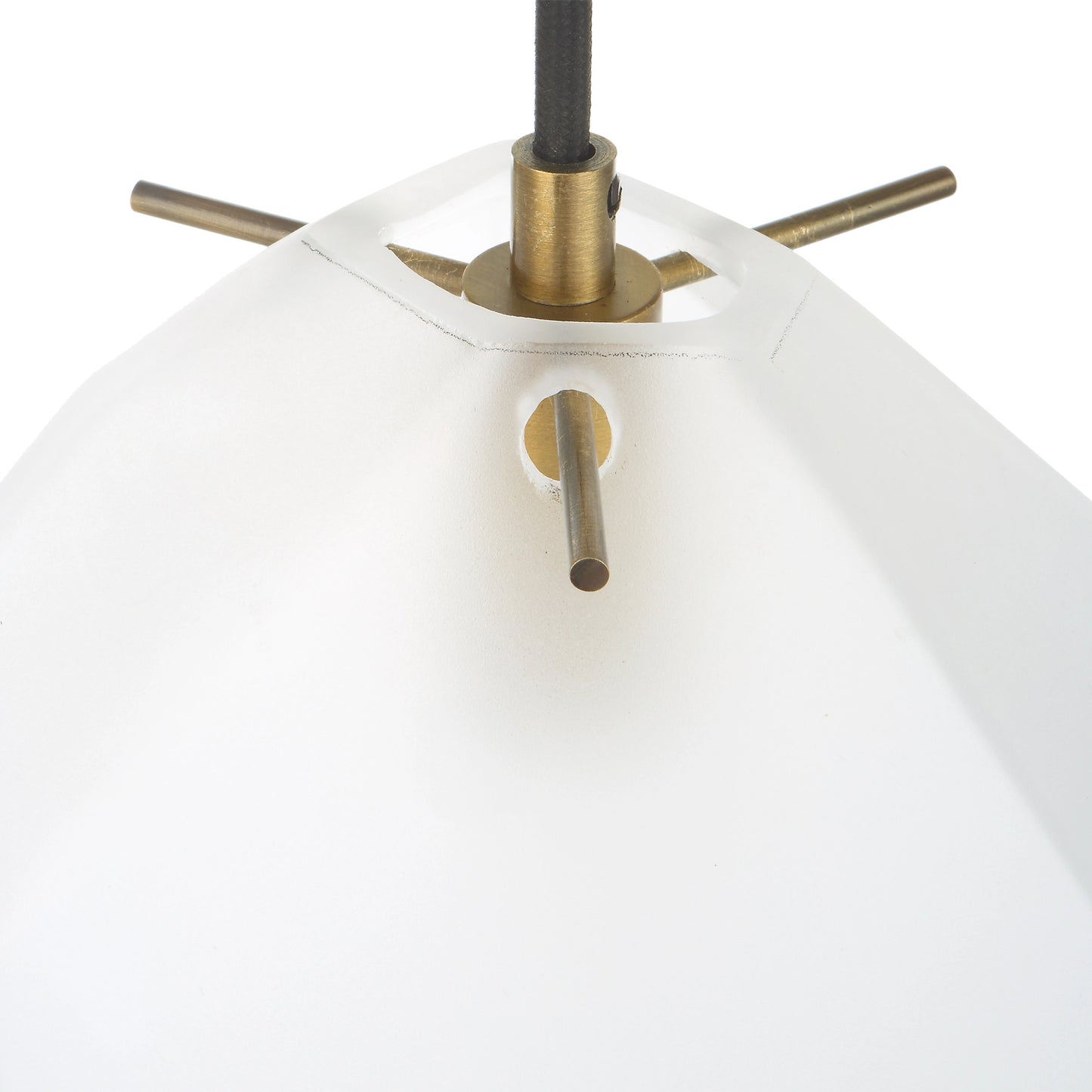 002 SI-1981273 | Closeup | Geodesic 1 Light Mini Pendant by Uttermost in brass. Made from steel, glass in a modern style.