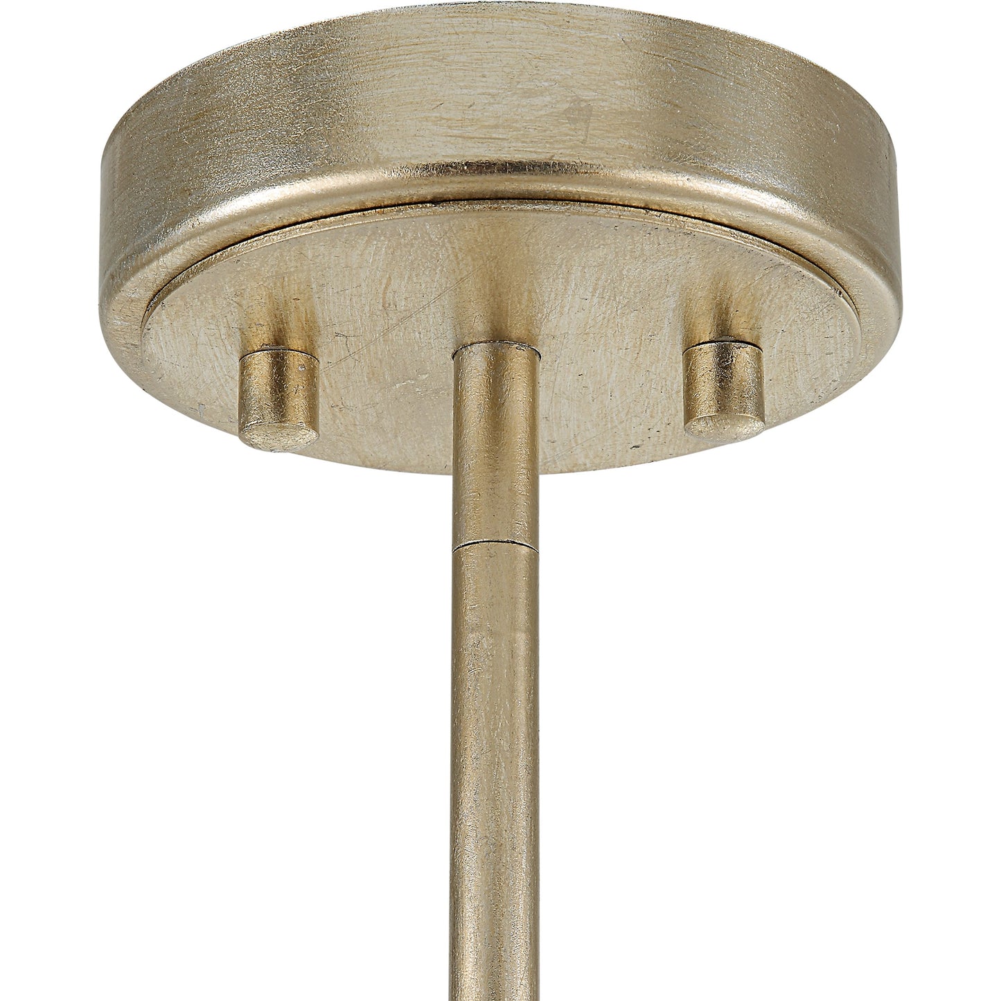 008 SI-1981276 | Closeup | Goccia 8 Light Pendant by Uttermost in antique silver leaf. Made from steel, glass in a modern style.
