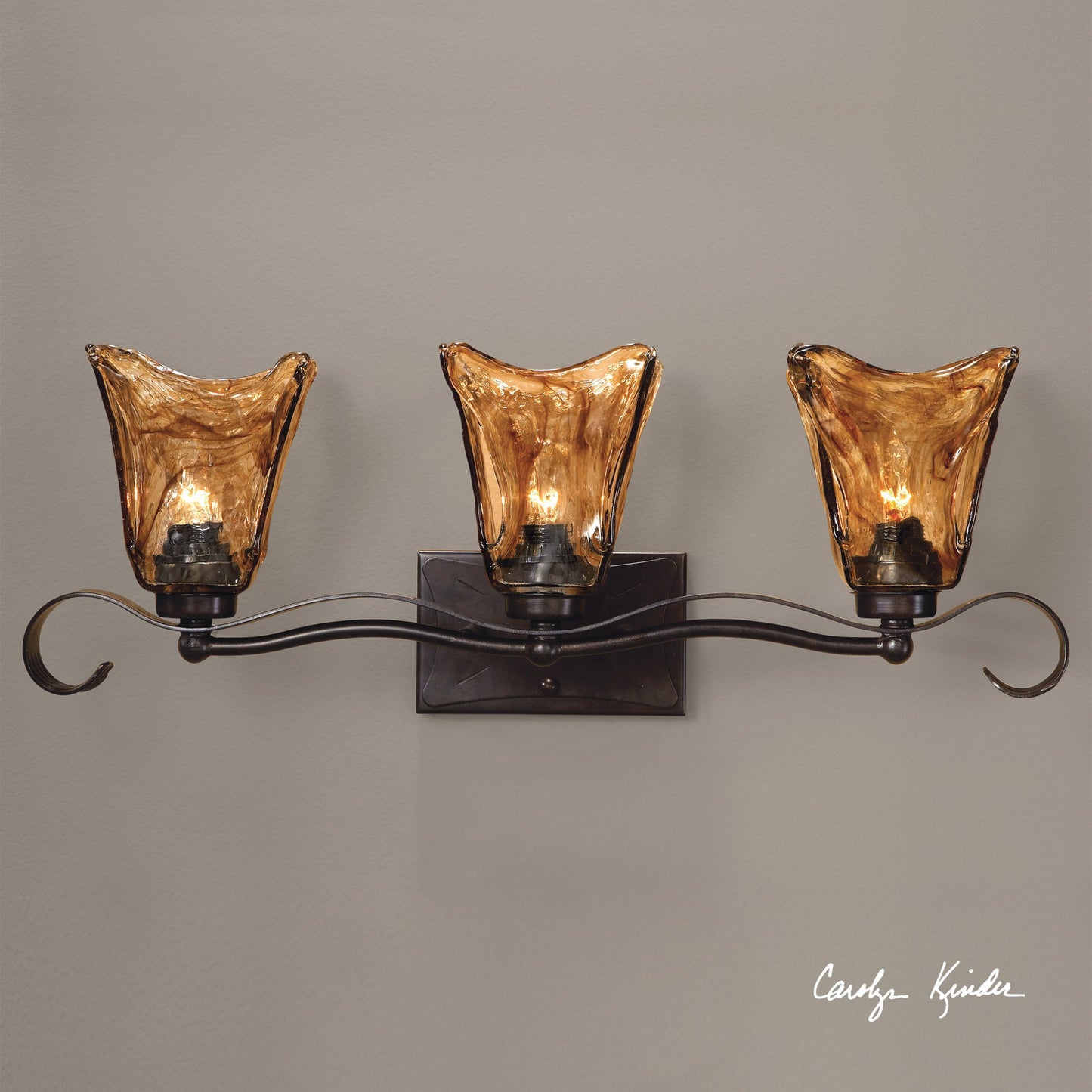003 S-252794 | Additional Silo | Vetraio Vanity Strip by Uttermost in bronze. Made from metal, brass, glass in a rustic style.