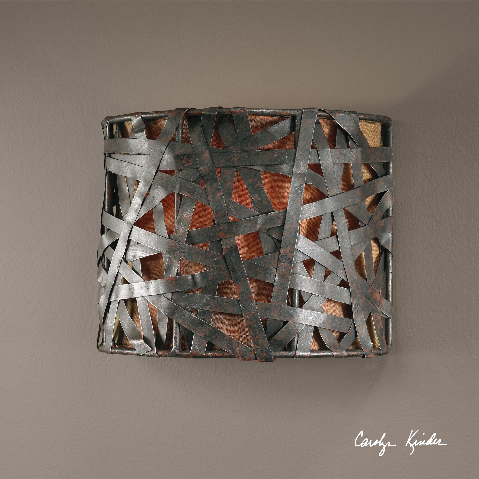 Alita Wall Sconce by Uttermost in black. Made from metal, fabric in a modern style.