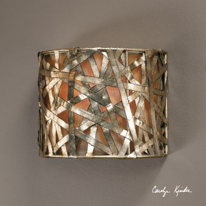 Alita Wall Sconce by Uttermost in black. Made from metal, fabric in a modern style.