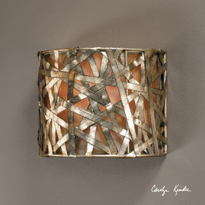 Alita Wall Sconce by Uttermost in black. Made from metal, fabric in a modern style.