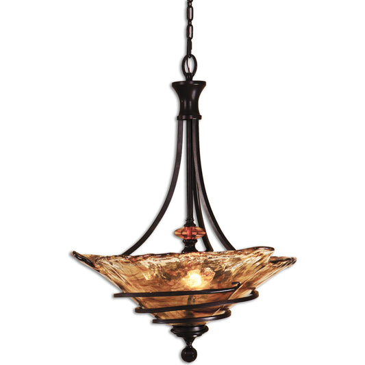 Vitalia Pendant by Uttermost in bronze. Made from metal, glass, resin in a modern style.