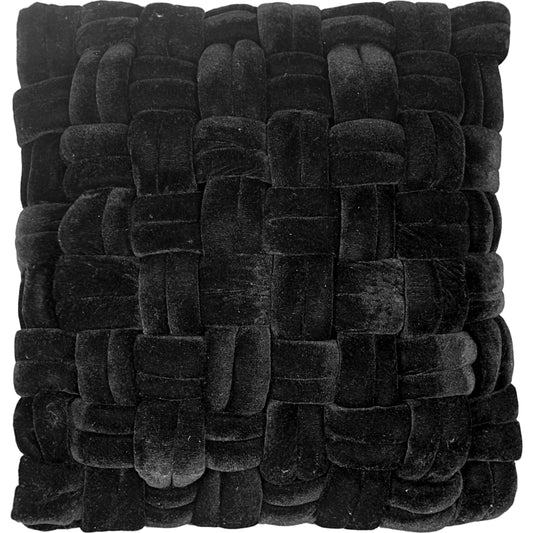 Pj Velvet Pillow by Moe's Home Collection in black. Made from polyester velvet, polyfill insert in a modern style.