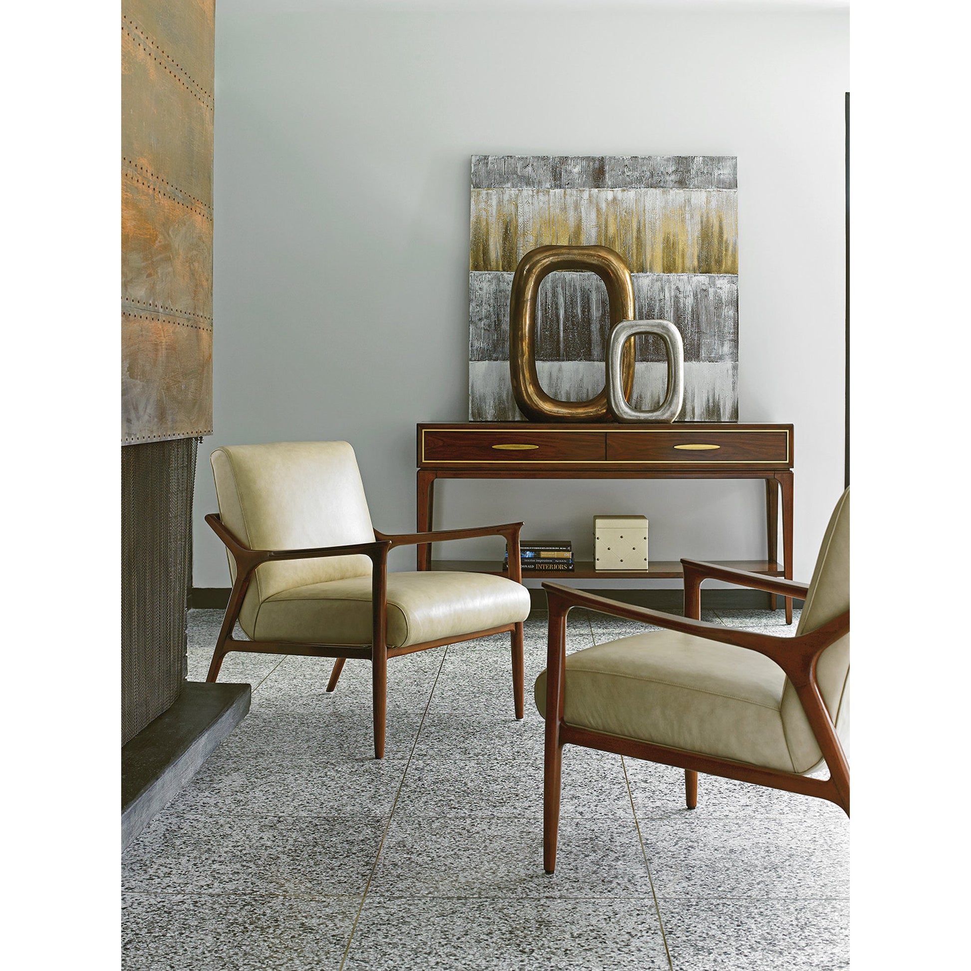 Warren Leather Chair by Lexington. Made from unique in a transitional style.