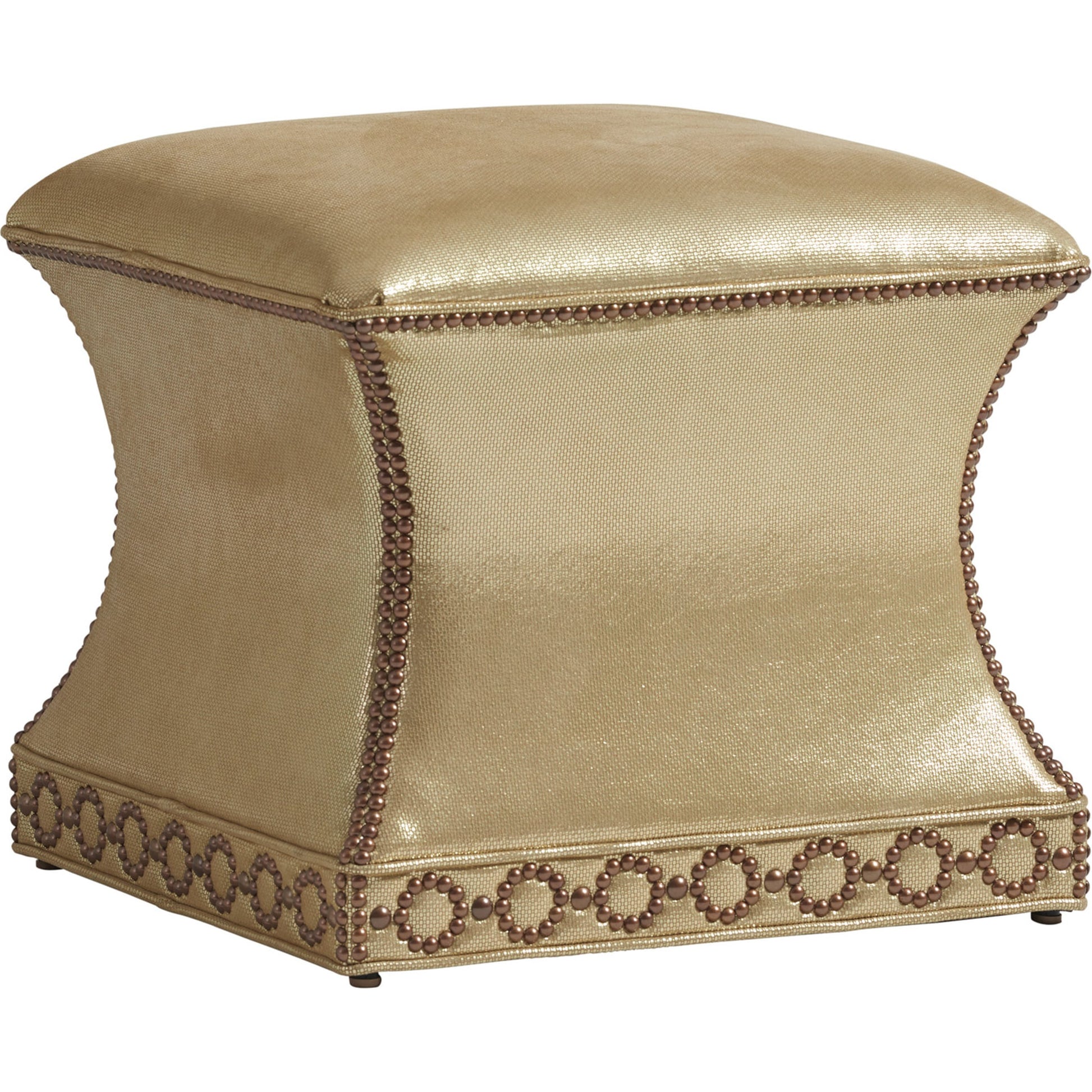 Merino Leather Ottoman by Lexington in champagne and leather. Made from unique in a transitional style.