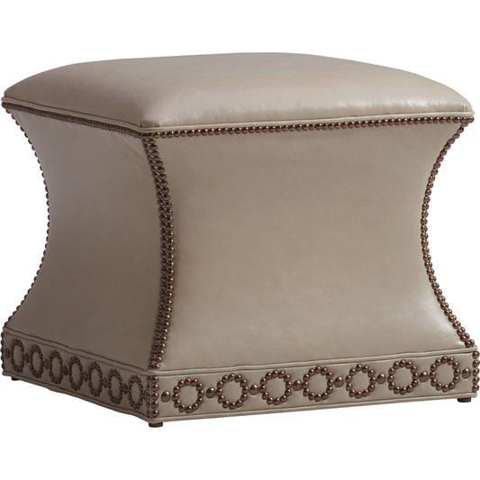 Merino Leather Ottoman by Lexington in champagne and leather. Made from unique in a transitional style.