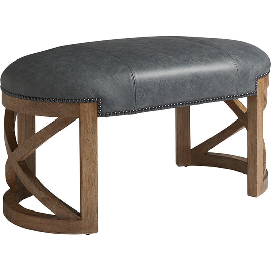 Marcel Leather Bench by Tommy Bahama Home in smoke. Made from unique in a coastal style.