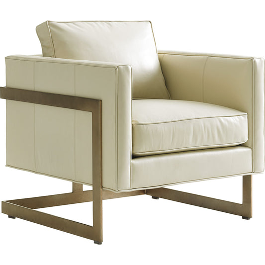 Winthrop Leather Chair by Lexington in cream and leather. Made from unique in a modern style.