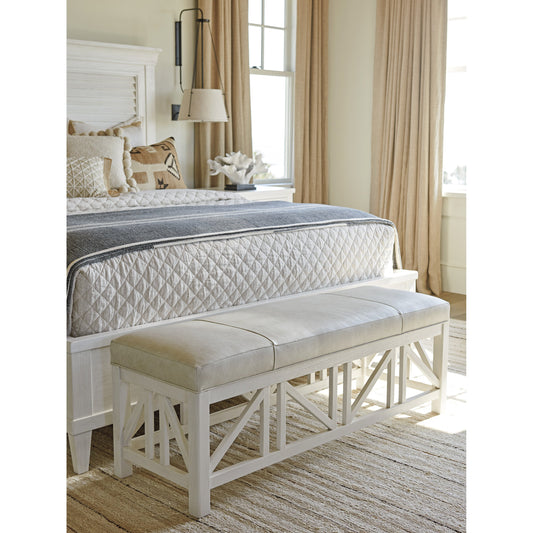 Birkdale Bench by Tommy Bahama Home in white. Made from unique in a cottage & farmhouse style.