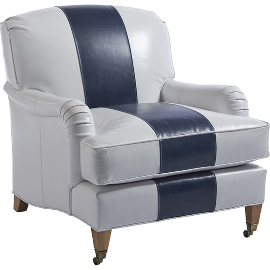 001 SR-835035 | Additional Silo | Sydney Leather Chair with Brass Caster by Lexington in white and leather. Made from unique in a transitional style.