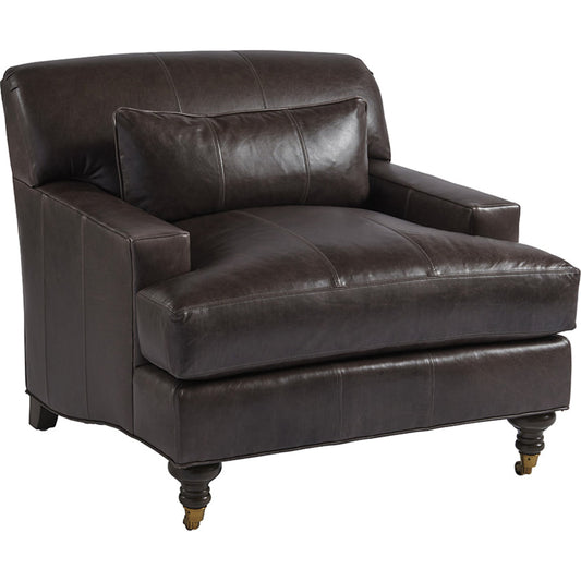 001 SR-834976 | Additional Silo | Oxford Leather Chair by Lexington in mocha and leather. Made from unique in a transitional style.