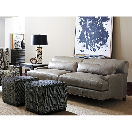 Oxford Leather Sofa by Lexington in brown. Made from unique in a transitional style.