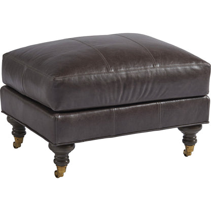 Oxford Leather Ottoman by Lexington in mocha and leather. Made from unique in a transitional style.