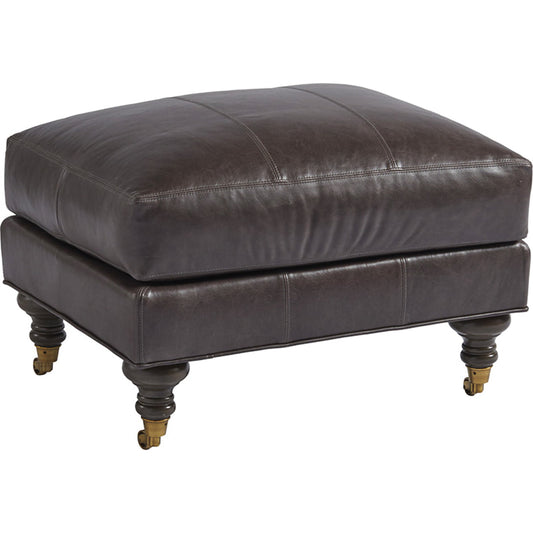 Oxford Leather Ottoman by Lexington in mocha and leather. Made from unique in a transitional style.