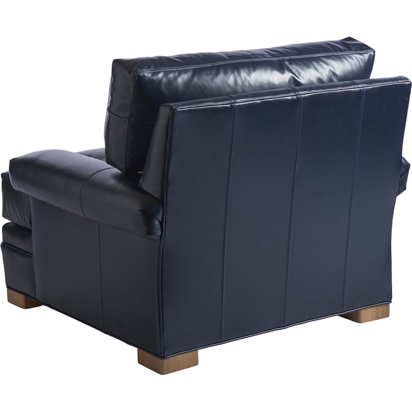 002 SR-834958 | Additional Silo | Maxwell Leather Chair by Barclay Butera in navy. Made from unique in a transitional style.