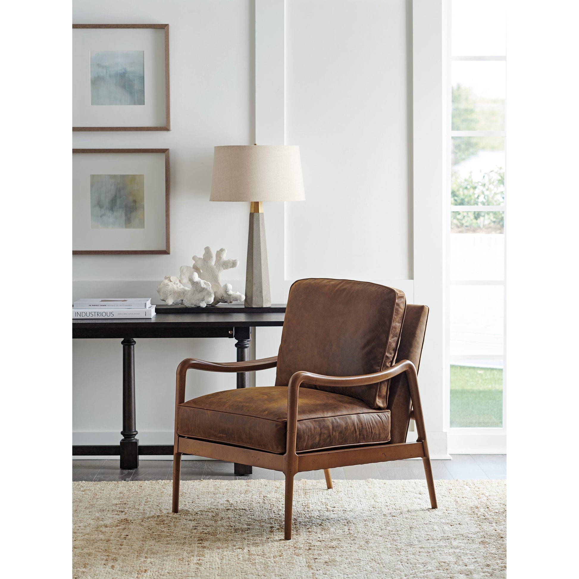 Leblanc Leather Chair by Lexington. Made from unique in a modern style.