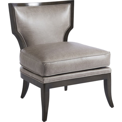 Halston Leather Chair by Lexington in gray. Made from unique in a transitional style.