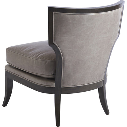 Halston Leather Chair by Lexington in gray. Made from unique in a transitional style.