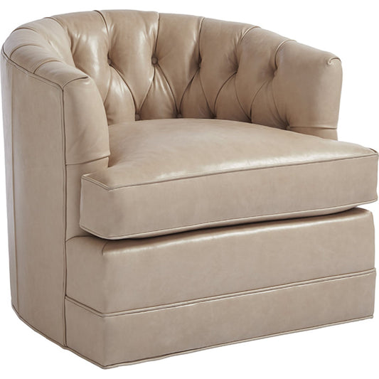 Cliffhaven Leather Swivel Chair by Lexington in taupe. Made from unique in a unique style.