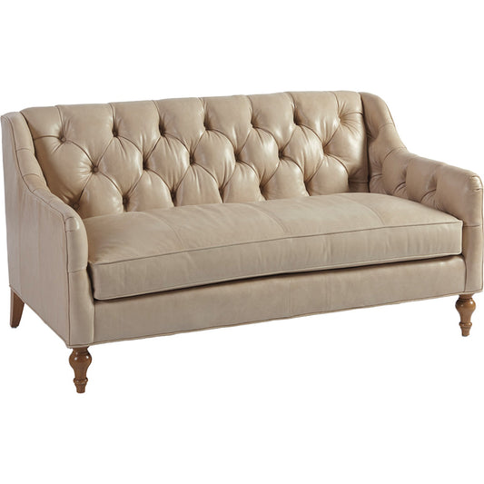 Hyland Park Leather Settee by Lexington. Made from unique in a traditional style.