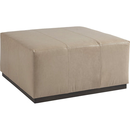 Clayton Leather Cocktail Ottoman by Barclay Butera in beige. Made from unique in a modern style.