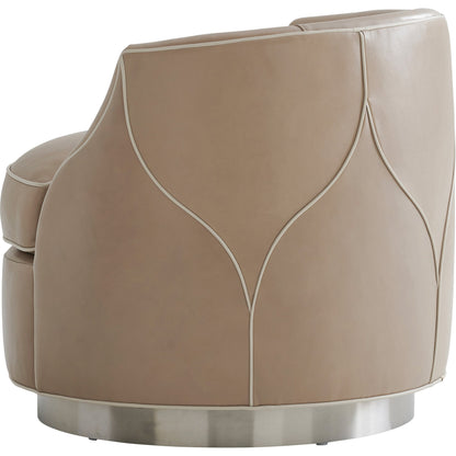 Roberston Leather Swivel Chair by Lexington in taupe. Made from unique in a modern style.