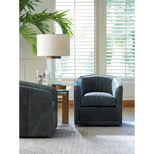 Colton Leather Swivel Chair by Tommy Bahama Home in corbin. Made from unique in a modern style.