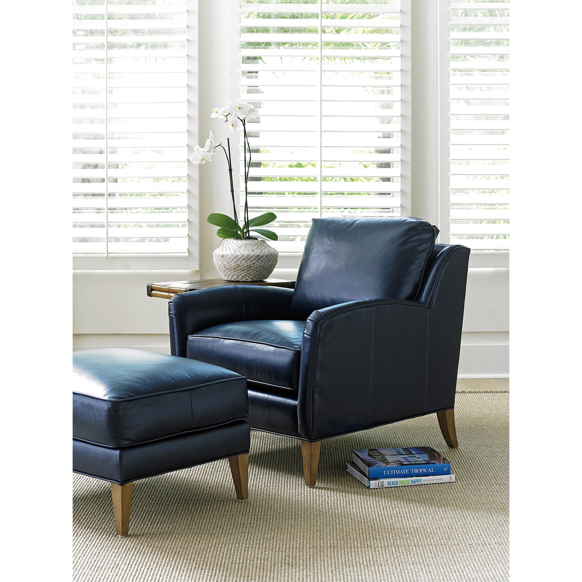 Coconut Grove Leather Chair by Tommy Bahama Home in gulf shore. Made from unique in a transitional style.
