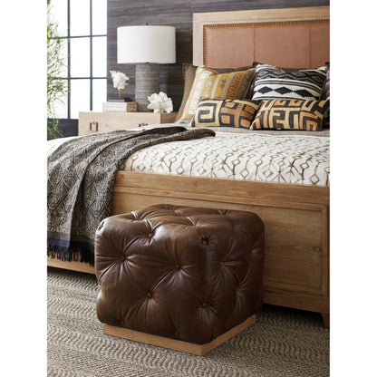Auburn Cubed Ottoman by Tommy Bahama Home in natural. Made from unique in a modern style.