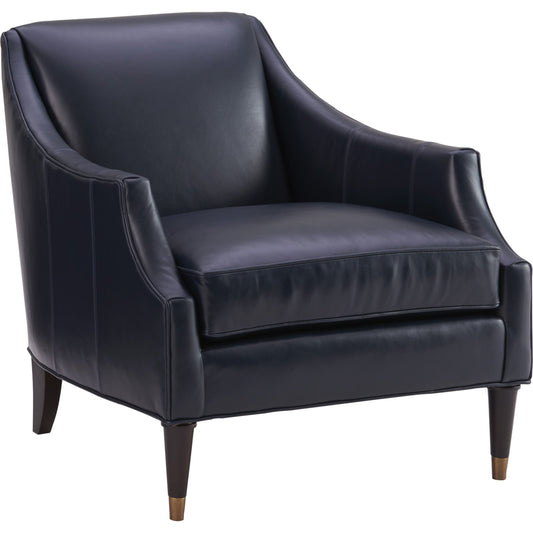 Kerney Leather Chair by Lexington in navy. Made from unique in a transitional style.