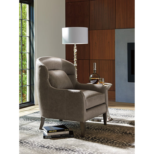 Chaffery Leather Chair by Lexington in gray. Made from unique in a transitional style.