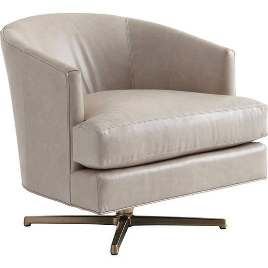 Graves Leather Swivel Chair by Lexington. Made from oak, leather, metal in a modern style.