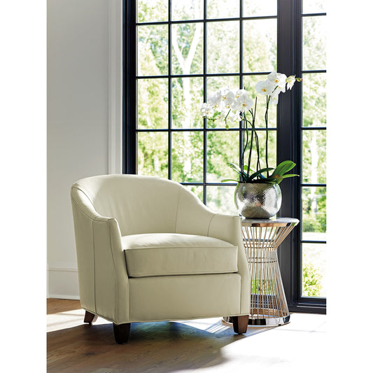 Escala Leather Chair by Lexington in cream. Made from unique in a transitional style.
