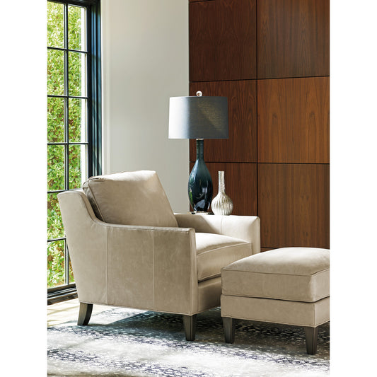 Turin Leather Ottoman by Lexington. Made from unique in a transitional style.