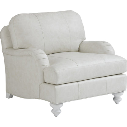 Gilmore Leather Arm Chair by Tommy Bahama Home in seashell. Made from unique in a transitional style.