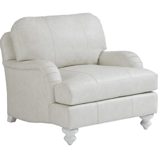 001 SR-836112 | Additional Silo | Gilmore Leather Arm Chair by Tommy Bahama Home in seashell. Made from unique in a transitional style.