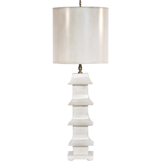 Tole Pagoda Lamp by Worlds Away. Made from metal in a coastal style.