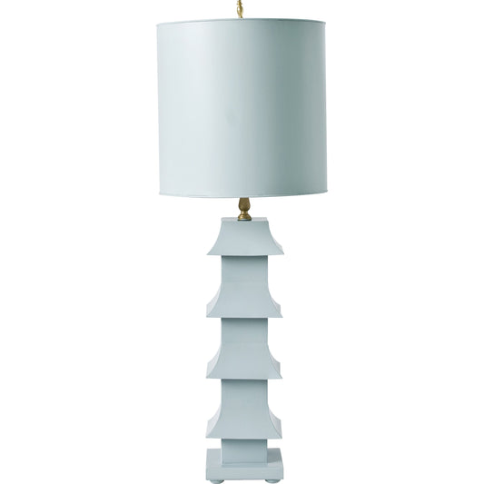 Tole Pagoda Lamp by Worlds Away. Made from metal in a coastal style.